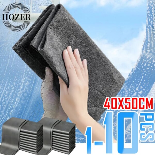 1/10Pcs Thickened Magic Cleaning Cloth Microfiber Glass Clean Towel Reusable Washable Lint-free Cleaning Rags for Kitchen Glass