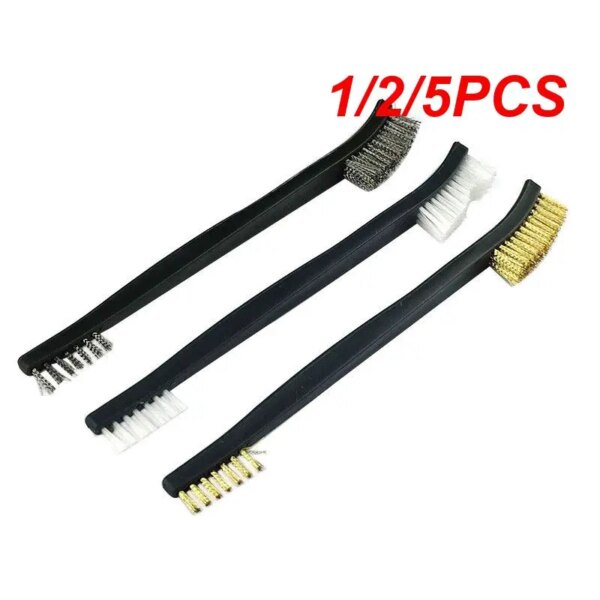 1/2/5PCS Hot Nylon Double-end Mini Rust Cleaning Steel Brass Wire Brush Polishing Wire Brush Set Universal Gun Hunting Cleaning