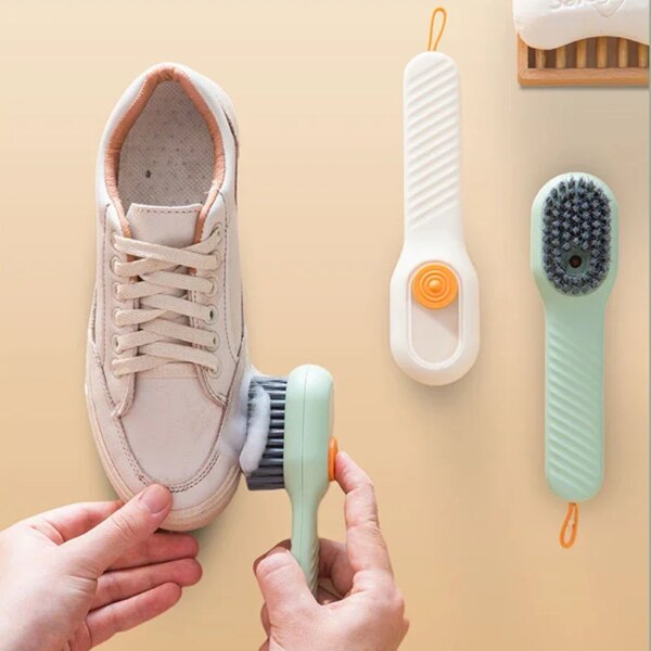 1/2PCS Cleaning Brush Soft Bristled Liquid Shoe Brush Cleaner Long Handle Clothes Brush Shoe Clothing Brush Shoe Cleaner