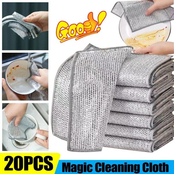 1/5/10/20Pcs Thickened Kitchen Cleaning Cloth Magic Dishcloth Kitchen Bowl Dishcloth Cleaning Towel Cleaning Tools