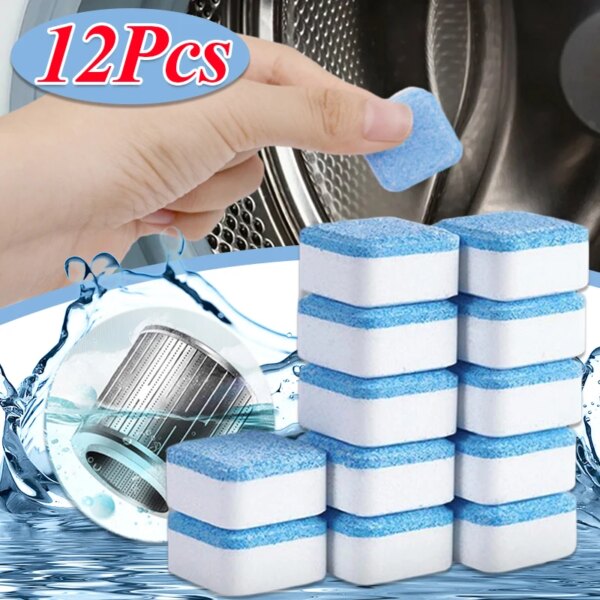 1/6/12Pcs Washing Machine Cleaner Effervescent Tablets Deep Cleaning Washer Machine Remove Dirt Detergent Bathroom Cleaner