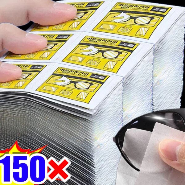 10/150Pcs Anti-Fog Cleaner Wet Wipe Disposable Eyeglasses Cleaning Len Cloths Independent Packaging Screen Glasses Cleaning Tool