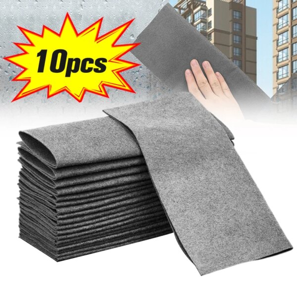 10/1pcs Magic Cleaning Cloths Reusable Dishcloth Absorbing Car Window Mirror Wipe Towel Glass Rags Cloths Household Cleaning Rag