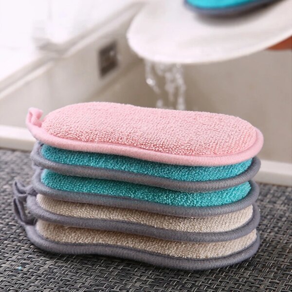 10/6/3/1Pcs Double Side Dishwashing Sponge Dish Washing Brush Pan Pot Dish Wash Sponges Bathroom Cleaning Household Kitchen Tool