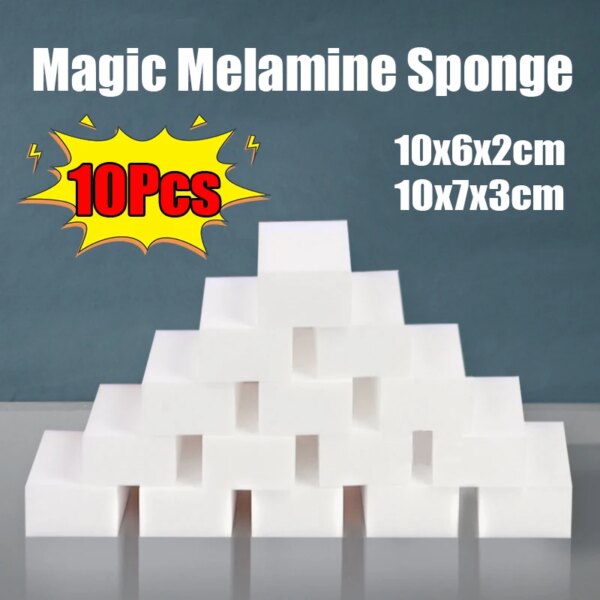 10 Pcs Melamine Magic Sponge  Eraser Remove Stains for Car Detailling Cleaning Sponge Kitchen Office Bathroom Cleaning Tools