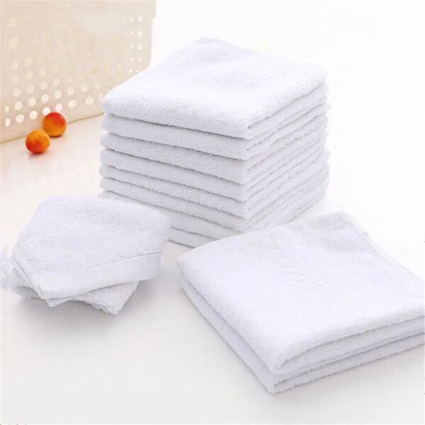 10PCS White Square Microfiber Car Cloth Towel Home Kitchen Wash Cleaning Cloth