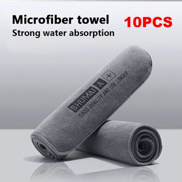 10pcs Car Wash High End Microfiber Towel Car Cleaning Drying Cloth Car Care Cloth Detailing High Water Absorption Car Wash Towel