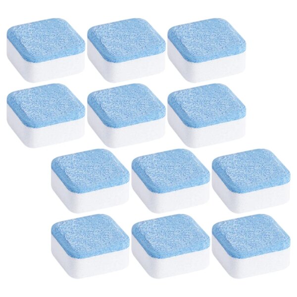 12 Pcs Cleaning Tablet Washer Machine Fully Automatic Tablets for Portable Cleaner Sodium Carbonate Washing