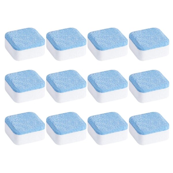 12 Pcs Washing Machine Cleaning Tablet Tablets for Washer Detergent Supplies Sodium Carbonate Effervescent Cleaner Sink