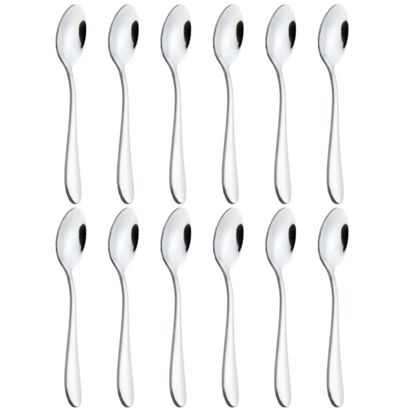 12 high-grade stainless steel cutlery sets, mirror-polished cutlery sets, portable food-grade coffee drinks dessert spoons