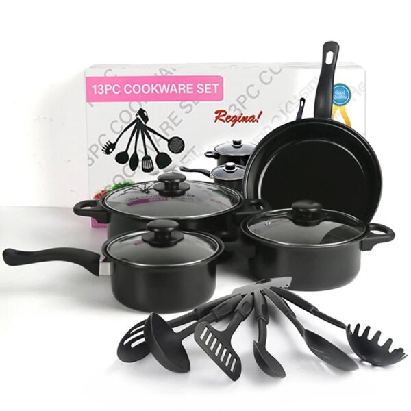 13-Piece Cookware Set Non-Stick Pots And Pans Kit Kitchen Utensil Frying Pan Cookware Set Gifts for Friends and Family