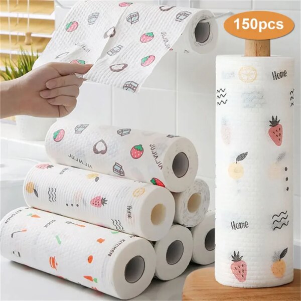 150 Disposable cleaning cloth wet and dry cloth reusable cleaning cloth non-stick oil tableware cleaning cloth dishwashing cloth