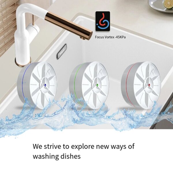 Portable Mini Ultrasonic Dishwasher USB Wireless Fruit Vegetable Dish Washer Electric Kitchen Home Dish Washing Machine Cleaner