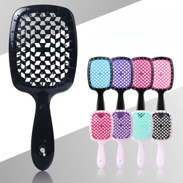 Tangled Hair Comb Detangling Hair Brush Massage Combs Hollow Out Wet Curly Hair Brushes Barber Comb Salon Hair Styling Tools