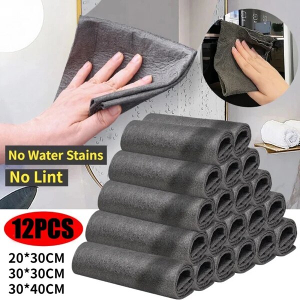 New Thickened Magic Cleaning Glass Cloth Streak Free Reusable Microfiber Cleaning Cloth All-Purpose Towels for Windows Glass