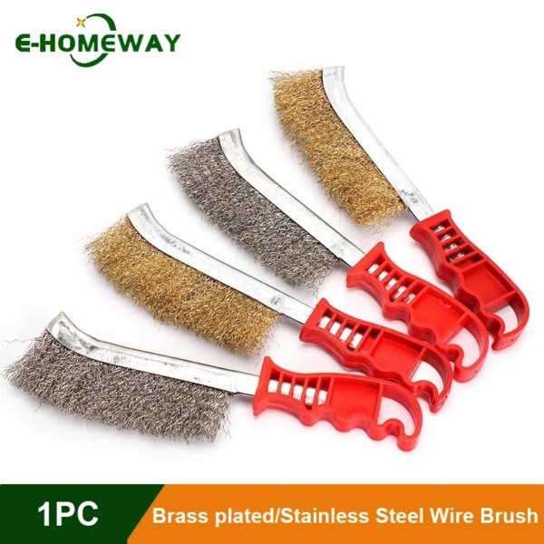 1pc Steel/Brass Wire Wheel Polishing Steel Wire Brush Abrasive Roller Brush for Wood Metal De-rusting remove Grinding Polishing