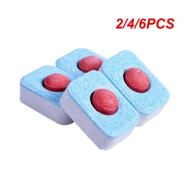 2/4/6PCS Newest Dishwasher Cleaner Concentrate Detergent Dish Washing Oil Remover Dirty Decontamination Tablet Kitchen