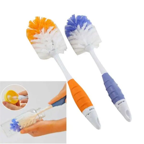 2 in 1 Multifunction Baby Bottle Brushes For Cleaning Kids Milk Feed Bottle Nipple Pacifier Cleaning Brush Set