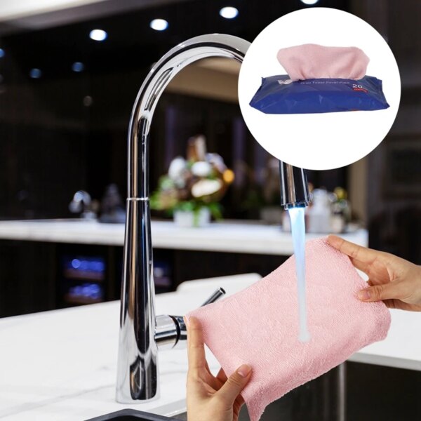 20Pcs/Box Useful Extractable Design Microfiber Dish Cleaning Rag Lazy Paper Towel Cleaning Cloth Household Kitchen Accessories