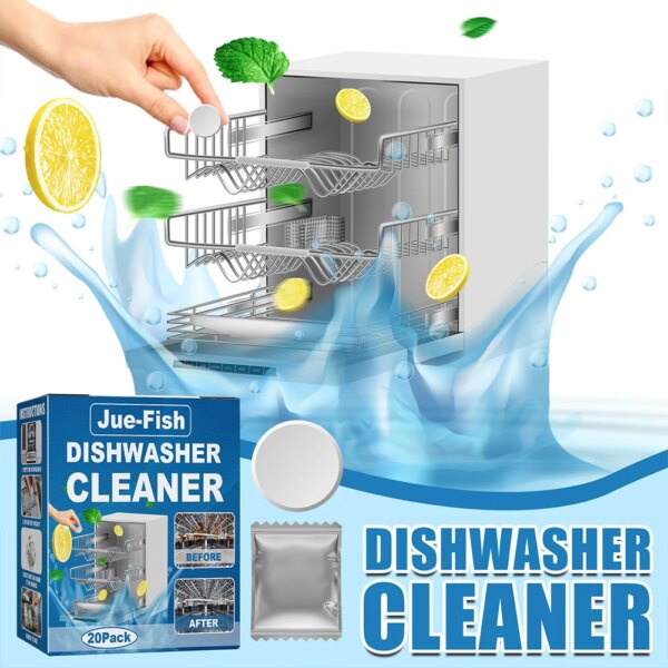 20pcs Descaling Detergent Removes Limescale Build Up and Odor Deodorizer Tablets Strong Oil Stain Removal Kitchen Cleaning Tools