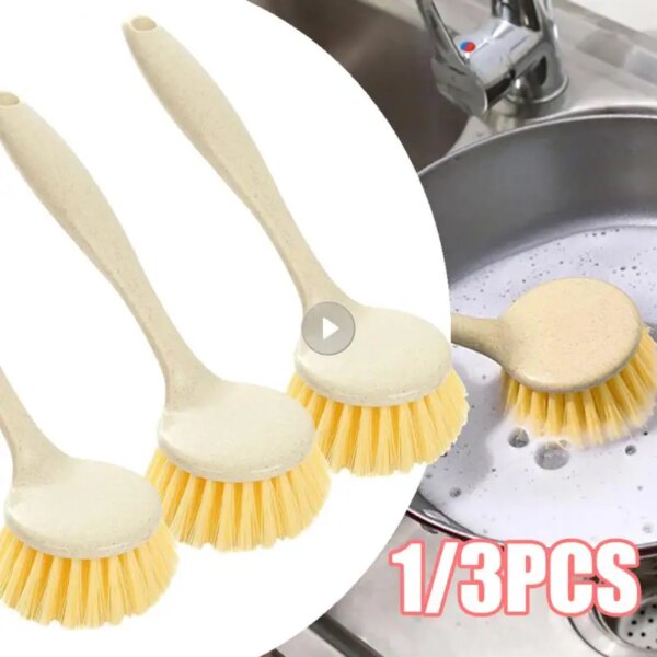 3/1pcs Kitchen Cleaning Brush Long Handle Pan Pot Brush Multifunctional Plate Bowl Dish Washing Brushes Stain Removal Tools