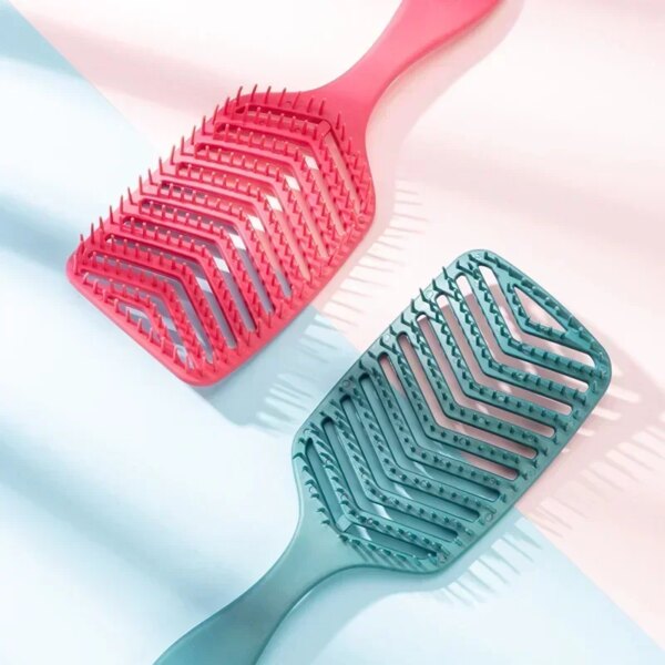 3 Colors Wide Teeth Air Cushion Combs Women Scalp Massage Comb Hair Brush Hollowing Out Home Salon DIY Hairdressing Tools