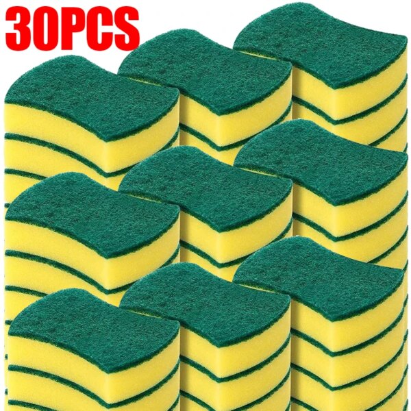 30/1PCS Highly Absorbent Cleaning Sponges Dishwashing Magic Clean Pot Rust Stain Sponge Double Side Cleaner Household Tools