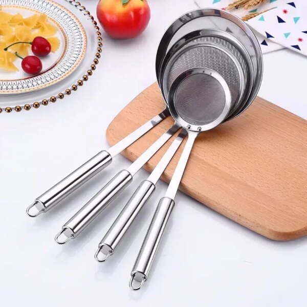 304 Stainless Steel Japanese Hot Pot Filter Mesh Percolator Soup Skimmer Spoon Fried Food Net Strainer Oil Skim Grease Foam