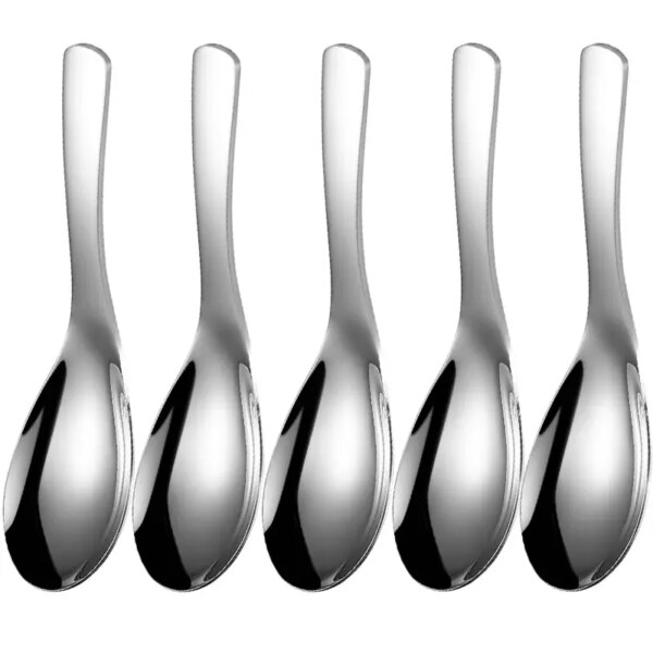 304 Stainless Steel Spoons with Rounded Bottom - Non-Toxic, Safe and Hygienic Cutlery Kid-Friendly Spoon Set