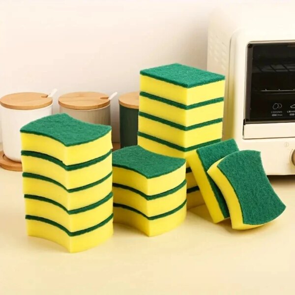 5/10pcs Cleaning Sponge Wipe Dishwashing Brush Wipe Cleaning Supplies Kitchen Sponge Cleaning Tools