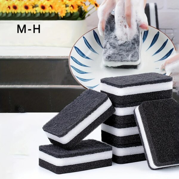 5/10pcs-Double sided cleaning sponge - durable and highly absorbent - very suitable for kitchen and household cleaning tools