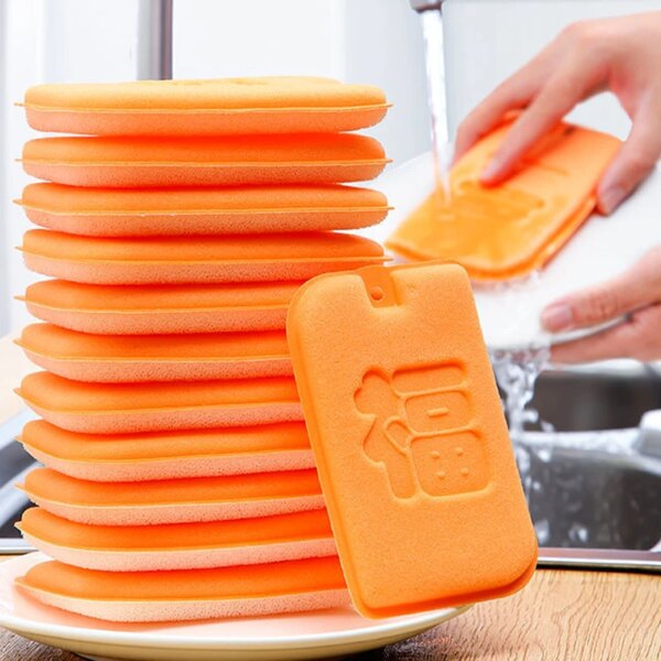 5/1PC Double Side Dishwashing Sponge Reusable Kitchen Pot Bowl Cleaning Sponge Household Cleaning Wipe for Blinds Mirrors Window