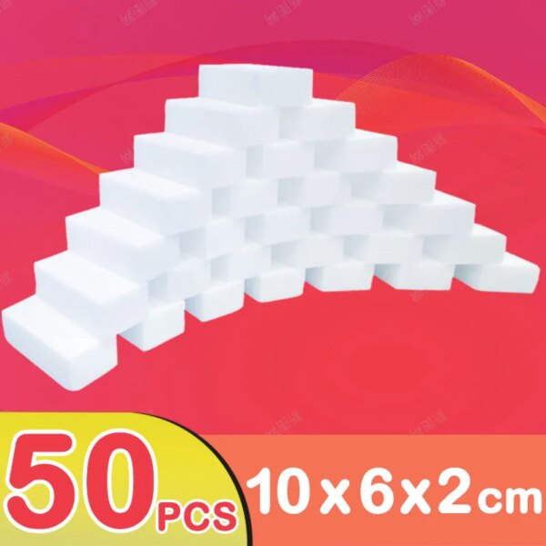 50pcs/Lot Magic Sponge Eraser White Melamine Sponge for Dishwashing Kitchen Bathroom Office Cleaner Cleaning Tools 100*60*20mm