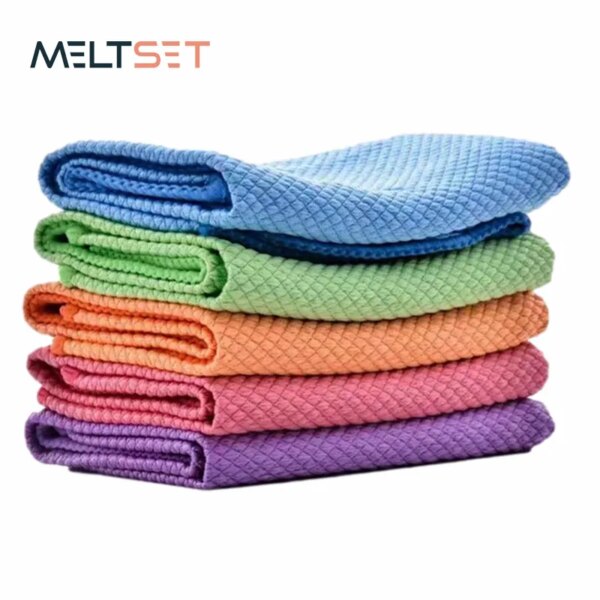 5PCS Microfiber Washing Dish Cloth Cleaning Towel Super Absorbable Window Glass Cleaning Cloth Kitchen Anti-grease Wiping Rags