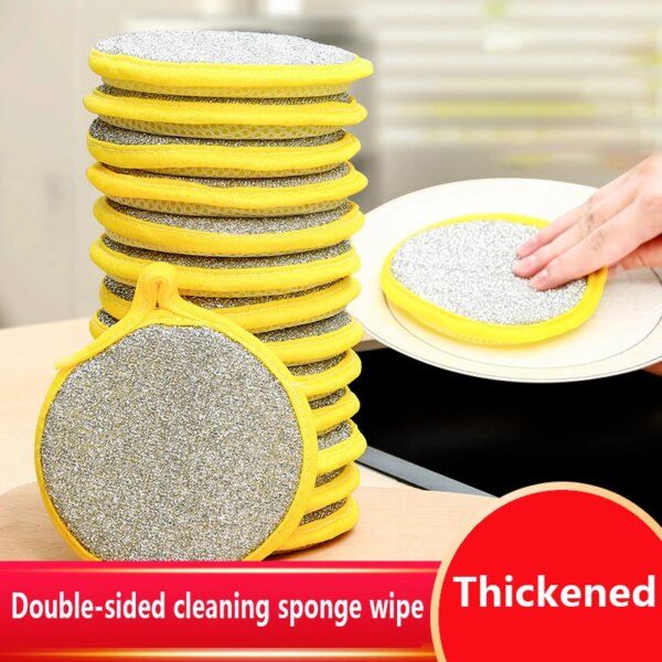 5Pcs Double Side Dishwashing Sponge Dish Washing Brush Pan Pot Dish Wash Sponges Household Cleaning Kitchen Tools