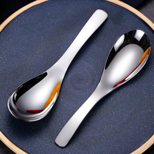 5pcs 304 Stainless Steel Spoons Dinner Spoon Spoons Thickened Coffee Spoon Dessert Spoon Kitchen Tableware Set