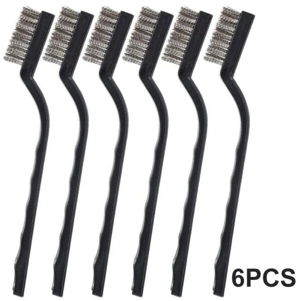 6pcs Mini Small Wire Stainless Steel Cleaning Brushes Rust Metal Remover Rust Brushes Cleaning Brass Polishing Removal Tool