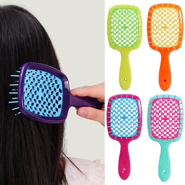 Air Cushion Comb Hair Massage Wet Dry Comb Anti-static Hollow Out Wet Curly Hair Brushes Barber Styling Tool