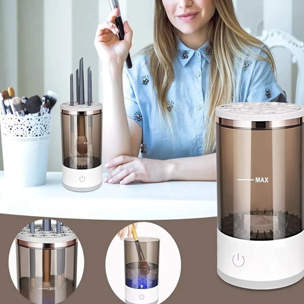 Automatic Electric Makeup Brush Cleaner Rechargeable Lazy Cleaning Brush Washer Quick Dry Tool Dropshipping