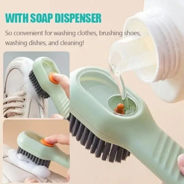 Automatic Liquid Discharge Shoe Brush Multifunction Deep Cleaning Soft Bristles for Household Laundry Kitchen Cleaning Brush