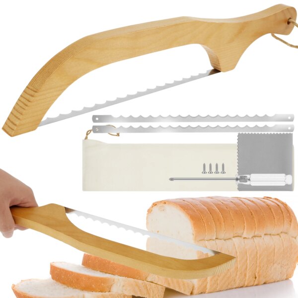 Bread Cutter Bread Slicer Stainless Steel Cutter Tool for Home Party Kitchen Bake Slice Gadget Portable Sandwich Bread Saw Knife