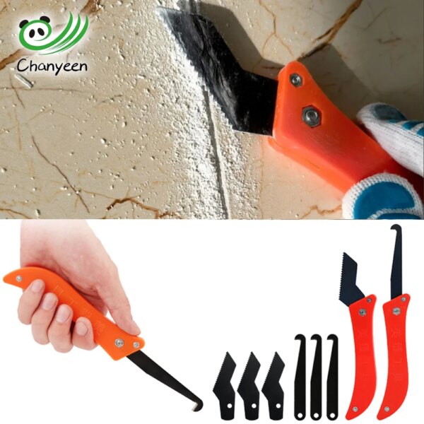 Ceramic Tile Gap Repair Hook Knife for Cleaning Removal Old Grout Tungsten Steel Joint Notcher Hand Construction Tools Building