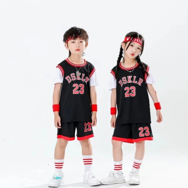 Children's clothing suitLakers White 6 boy girl Basketball Jerseys  set primary school jersey  game team uniform training vest