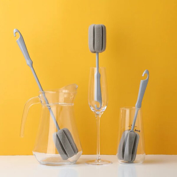 Cup Cleaning Brush Long Handle Bottle Cleaning Sponge Milk Wineglass Cups Cleaner Household Glass Coffee Brush