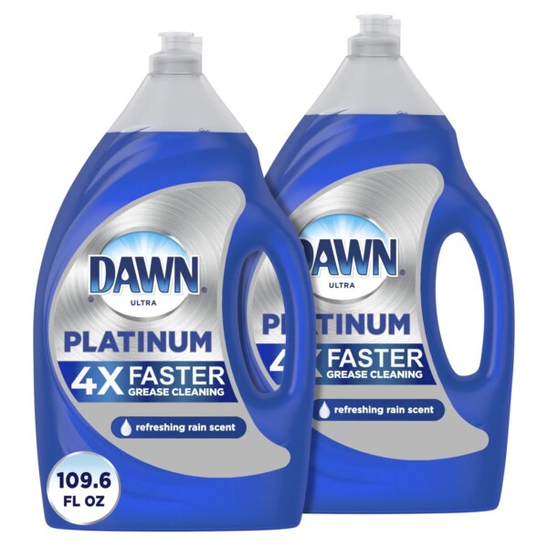 Dawn Platinum Dishwashing Liquid Dish Soap, Refreshing Rain Scent, 54.9 fl oz, Pack of 2