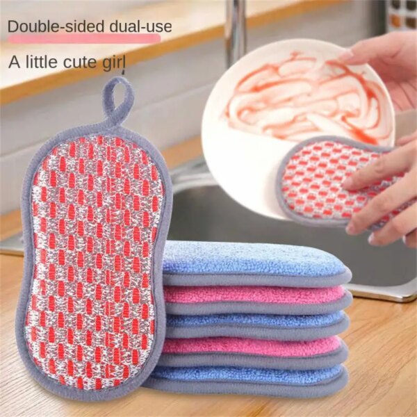 Dishwashing Sponge Hundred Cleaning Cloth Dishwashing Cloth Bowl Plates Sponge Scrubber Cloth Household Kitchen Cleaning Tools