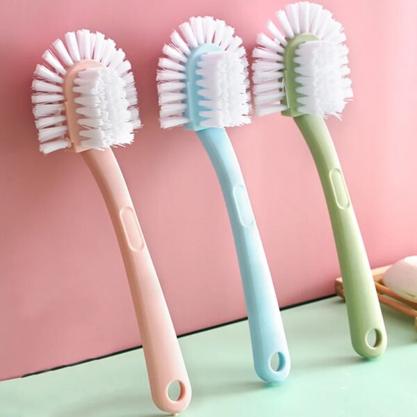 Double Sided Shoe Brush with Long Handle, Shoe Cleaner, Washing Toilet, Lavabo Dishes, Shoes Clean, Wash Brush, Home Cleaning