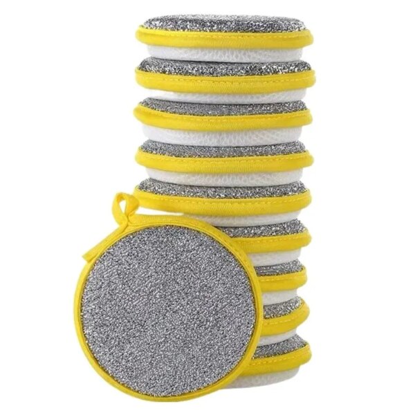 Double-sided Round Sponge Cloth Coin Towel For Cleaning Polishing