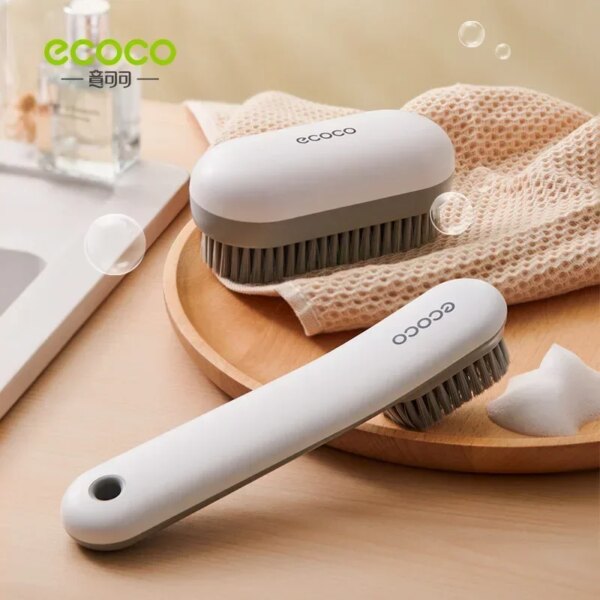 ECOCO Multi-functional Soft-Bristled Shoe Brush Clothes Cleaning Brush Long-handled Professional Household Laundry Cleaning Tool