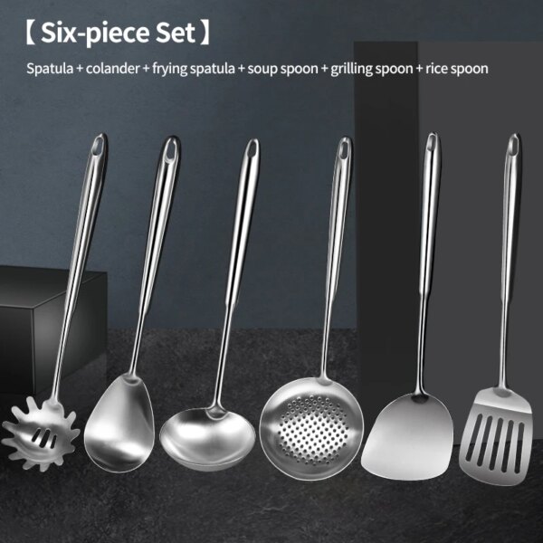 Espátula espessada, casa 304 aço inoxidável fritar espátula, utensílios de cozinha, colher de sopa, cozinha food grade espátula set